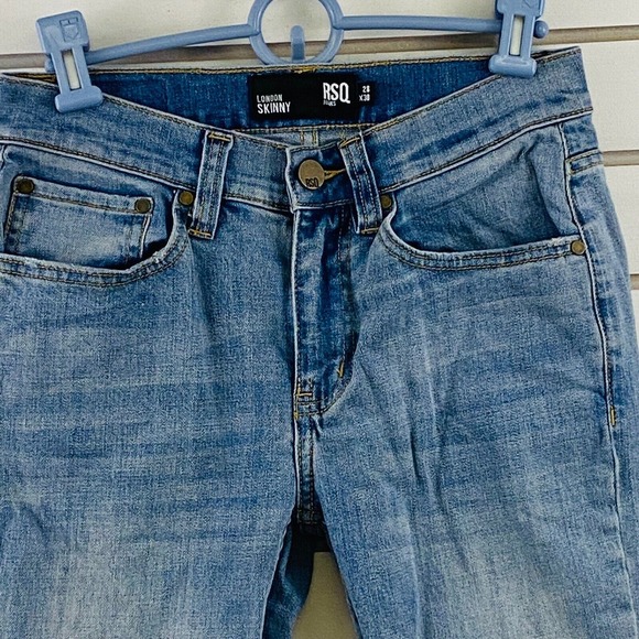 Mens 28x30 RSQ London Skinny Jeans Light Blue‎ Wash 30" Inseam - Picture 3 of 7